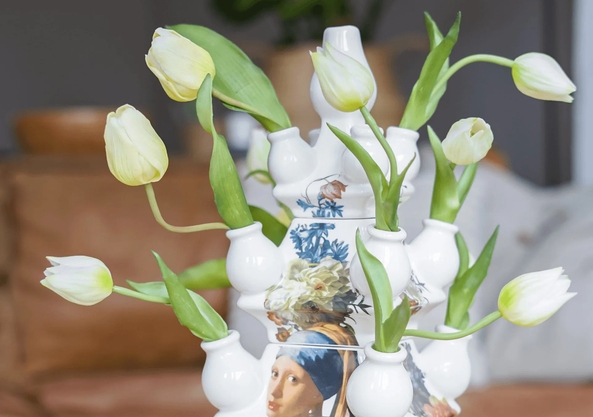 Heinen Delftsblauw tulpenvaas